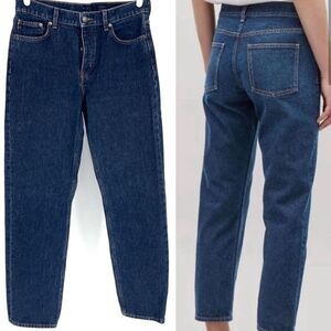 COS Relaxed Fit Mid Rise Cropped Length Jeans Size 29 Waist Medium Wash